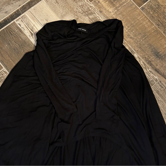 NWOT Black Long-Sleeved Maxi Tunic Shirt Size S - Picture 3 of 3